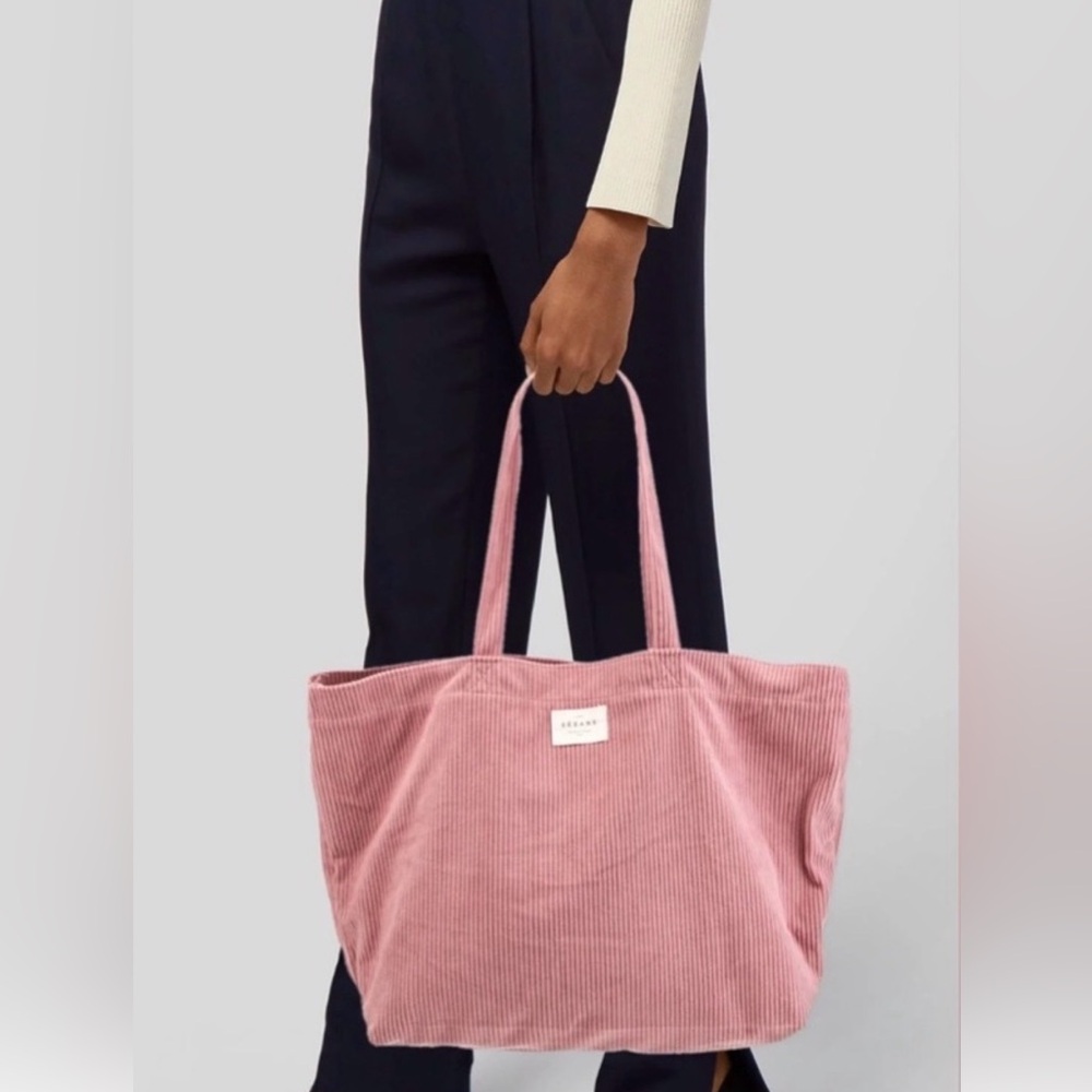 Sezane Dusty Rose Corduroy Tote Bag (New)